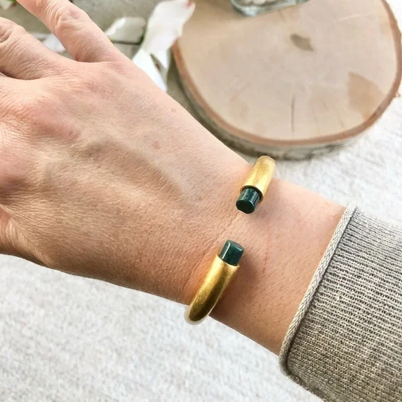 Sold* Madewell Gold Hinged Bangle Bracelet - Picture 2 of 6